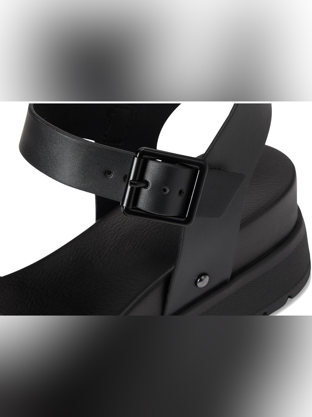 ♥️♥️ Mia Black Platform Ankle-Strap Sandals - Picture 7 of 8